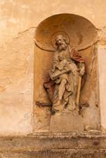 enkovice, socha - Tschenkowitz, Statue an der Kirche