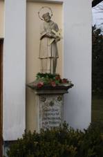 Statue of John of Nepomuk near Chapel of Nativity of Mary in Chroustov.jpg