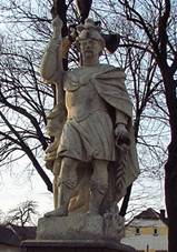 Statue of Saint Florian in Heraltice, Teb District.JPG