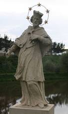 Statue of Saint John of Nepomuk in mov, Teb District.JPG